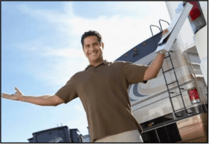 RV salesperson trying to sell you an rv